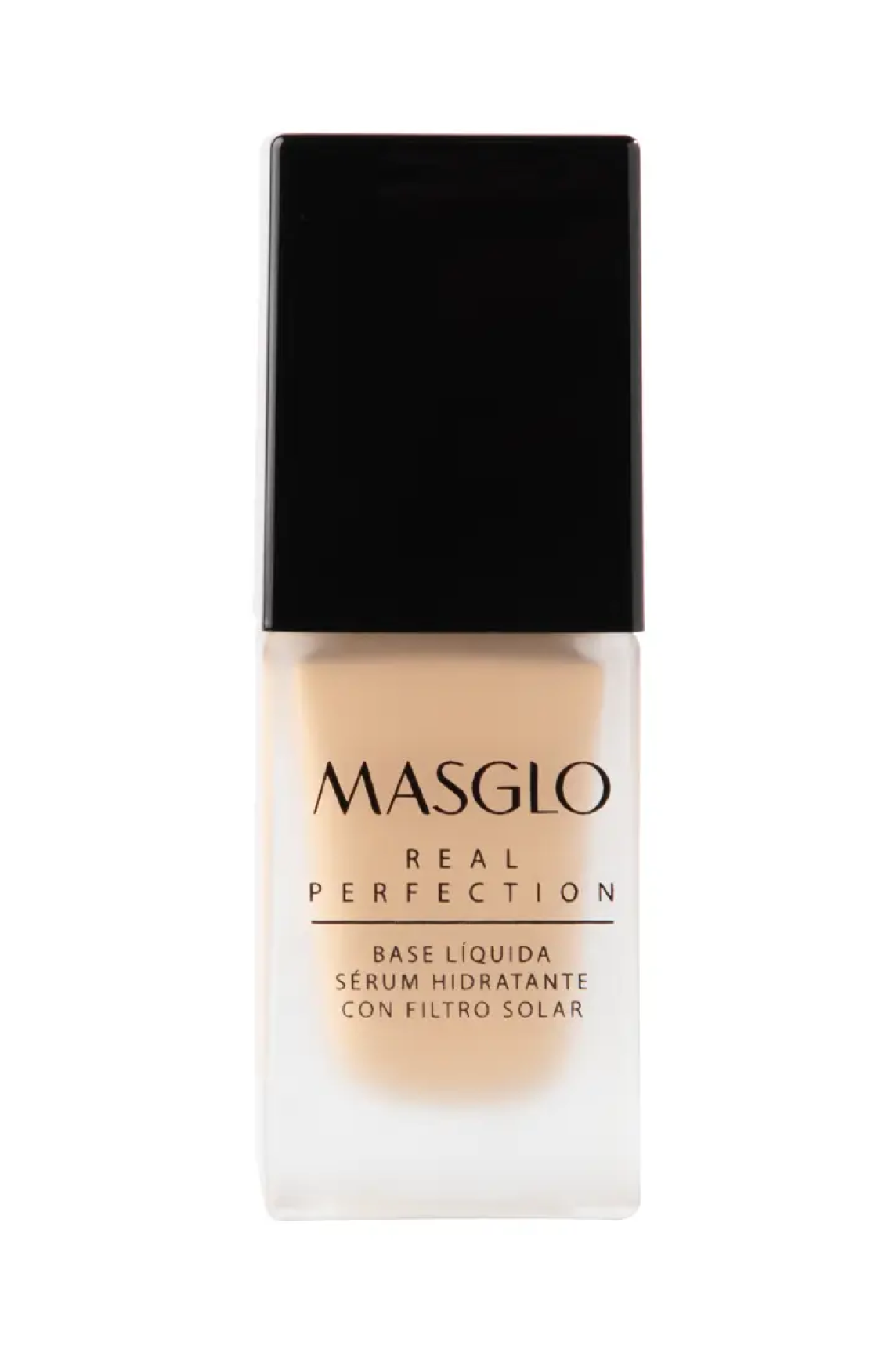 REAL PERFECTION - BASE LIQUIDA SERUM HIDRATANTE CON FILTRO SOLAR MASGLO COSMETICS 20 GR - TONO MEDIANO 1